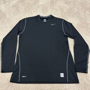Nike Men's Black and Gray Rash Guard
